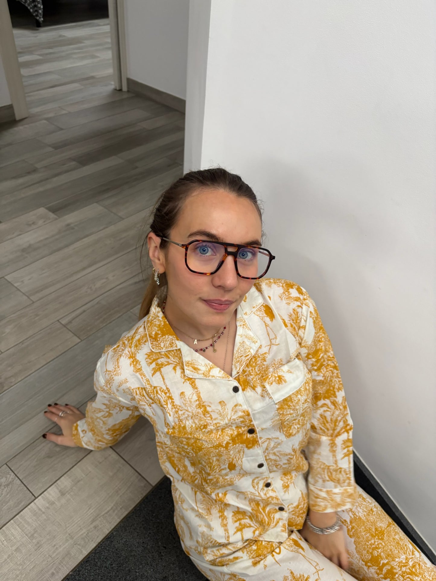 Pigiama 100% puro cotone fantasia floreale, made in Jaipur