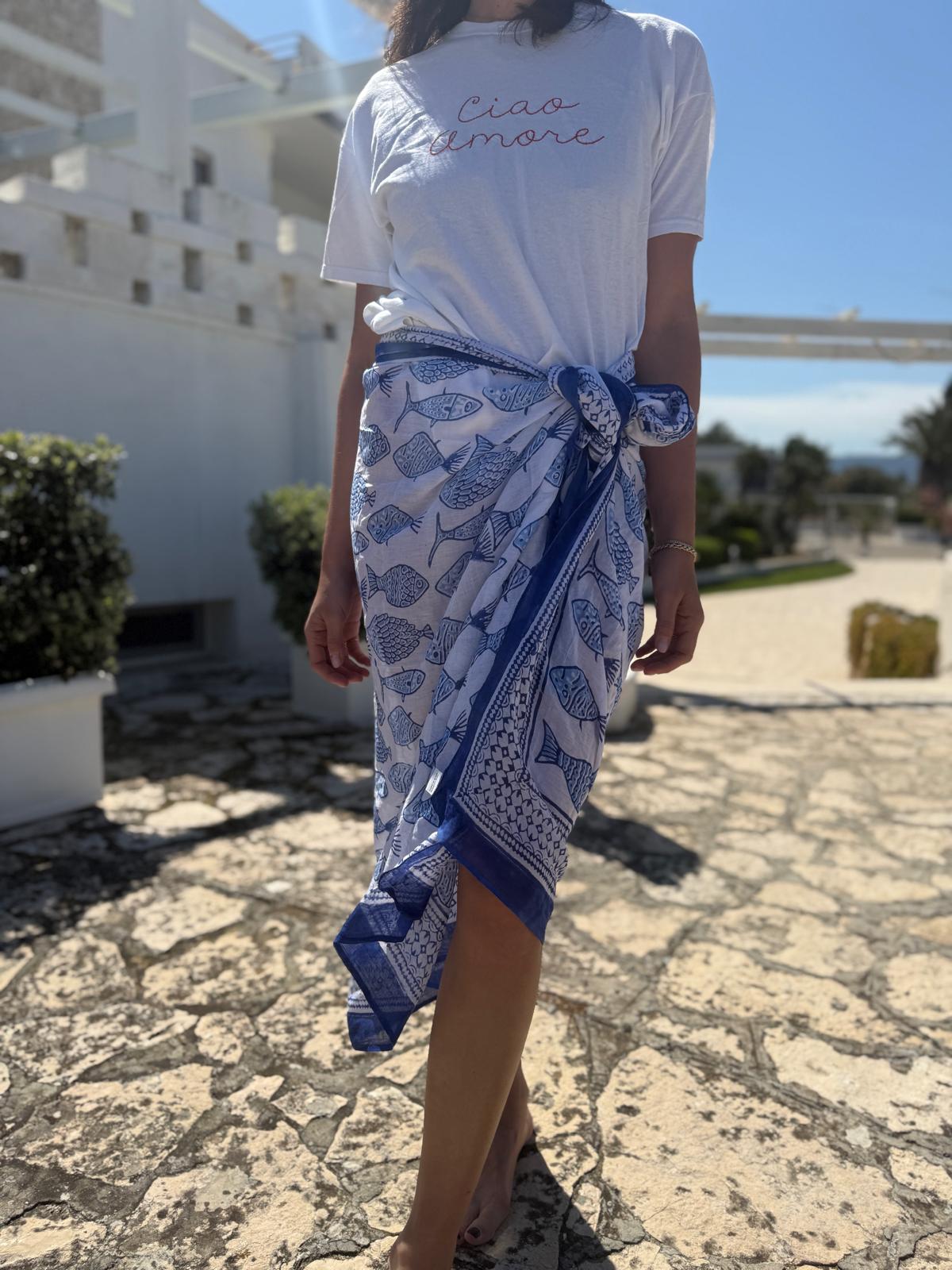 Parei 100% mussola di cotone, stampati a mano