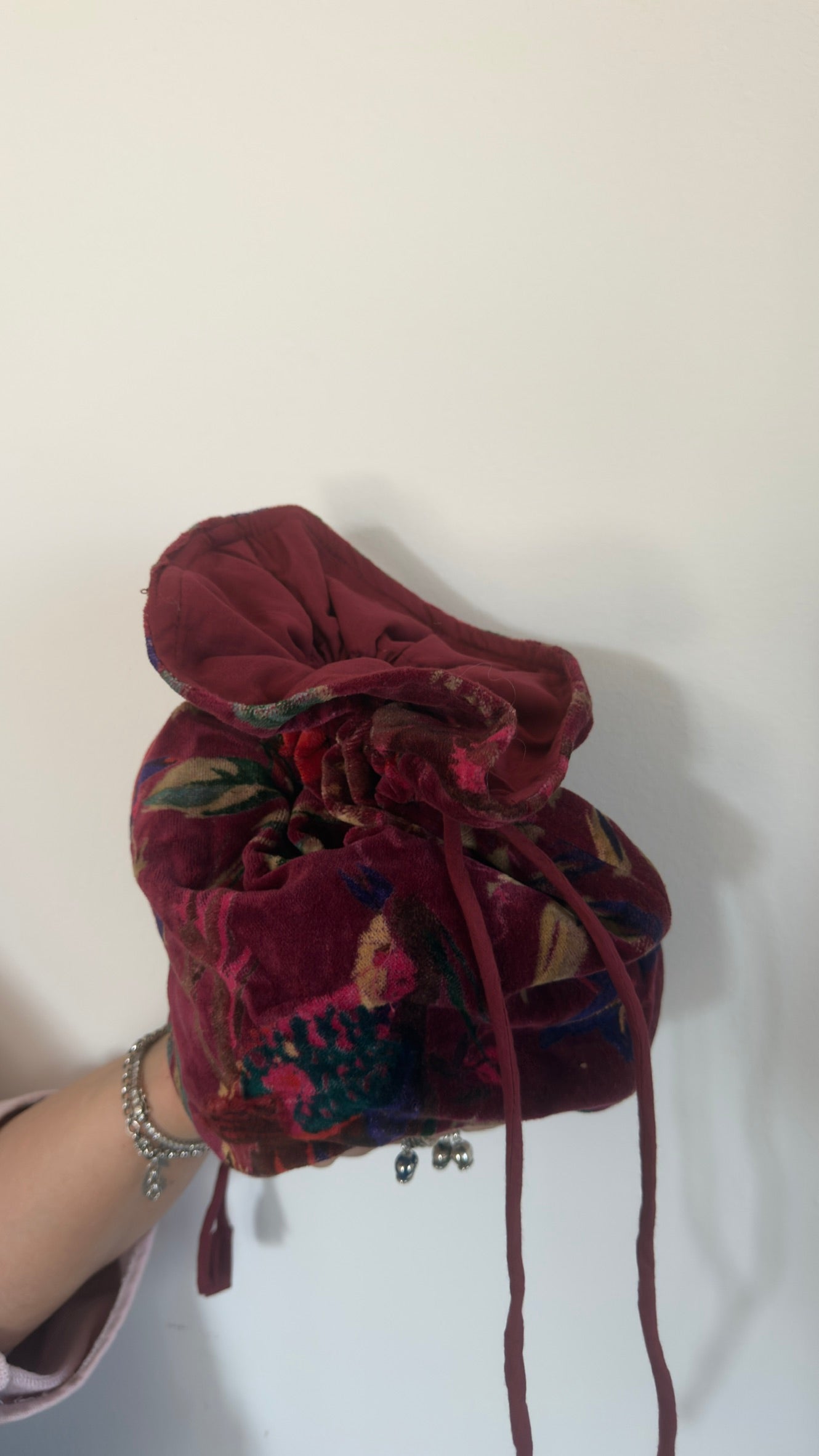 Beauty pochette in velluto fantasia floreale