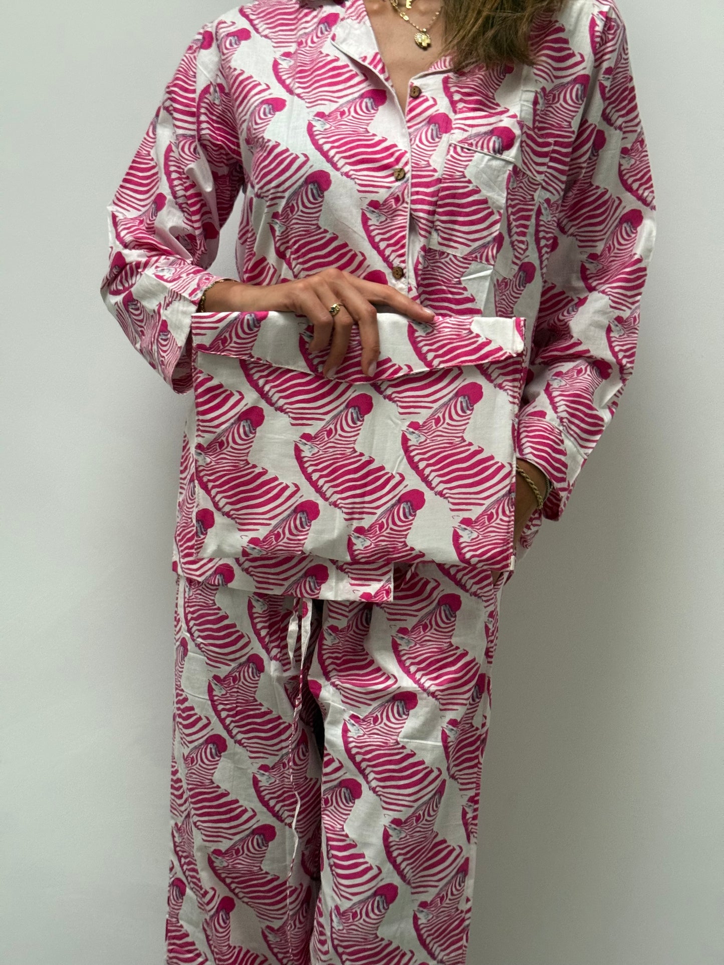 Nuova collezione - Pigiama lungo 100% puro cotone organico Zebre