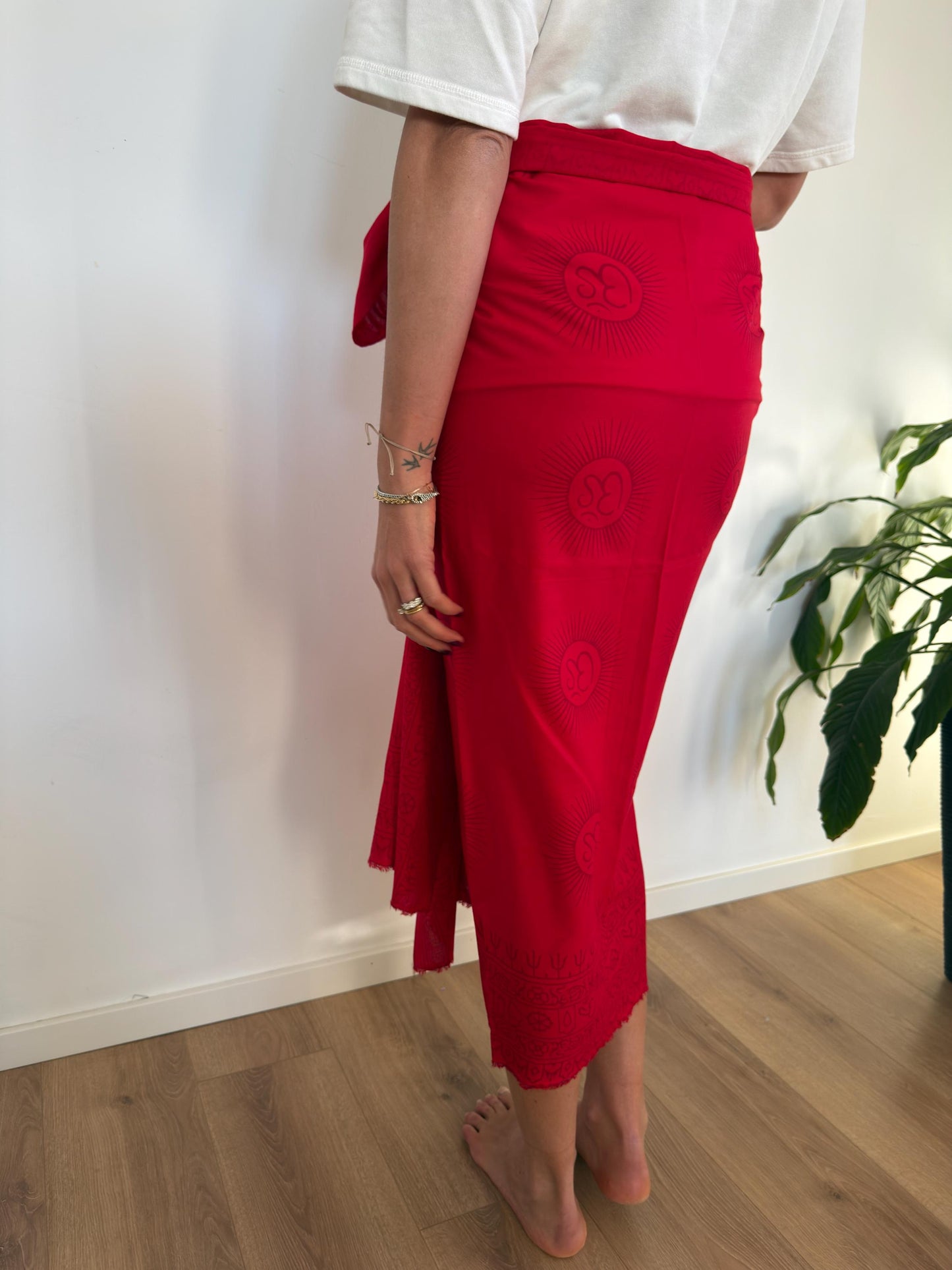 Pareo mare stampato a mano, fantasia Ibiza