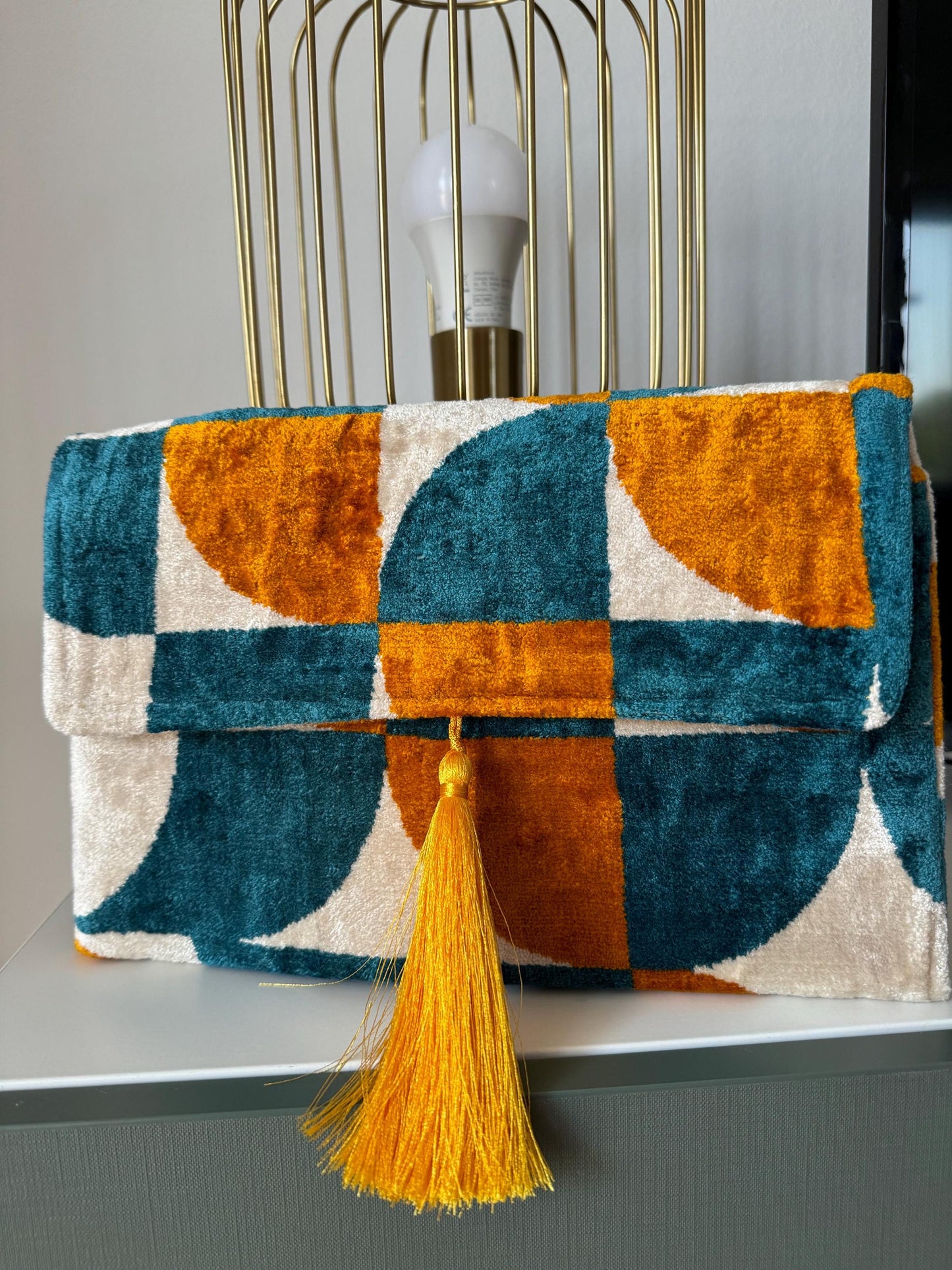 Borsa a mano in velluto Ikat, made in Uzbekistan