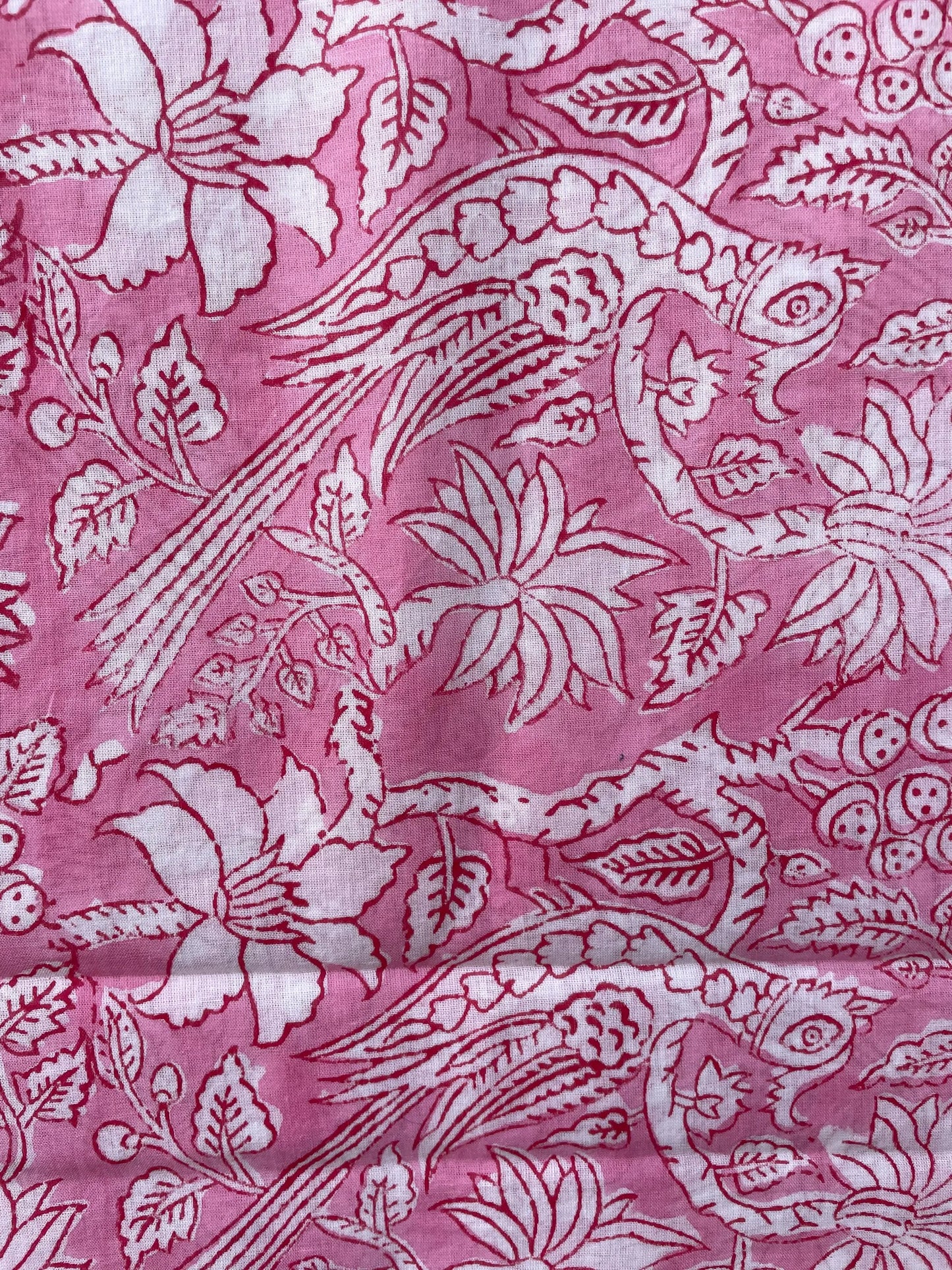 Pareo in mussola di cotone, tessuto stampato a mano. Fantasia floreale A15