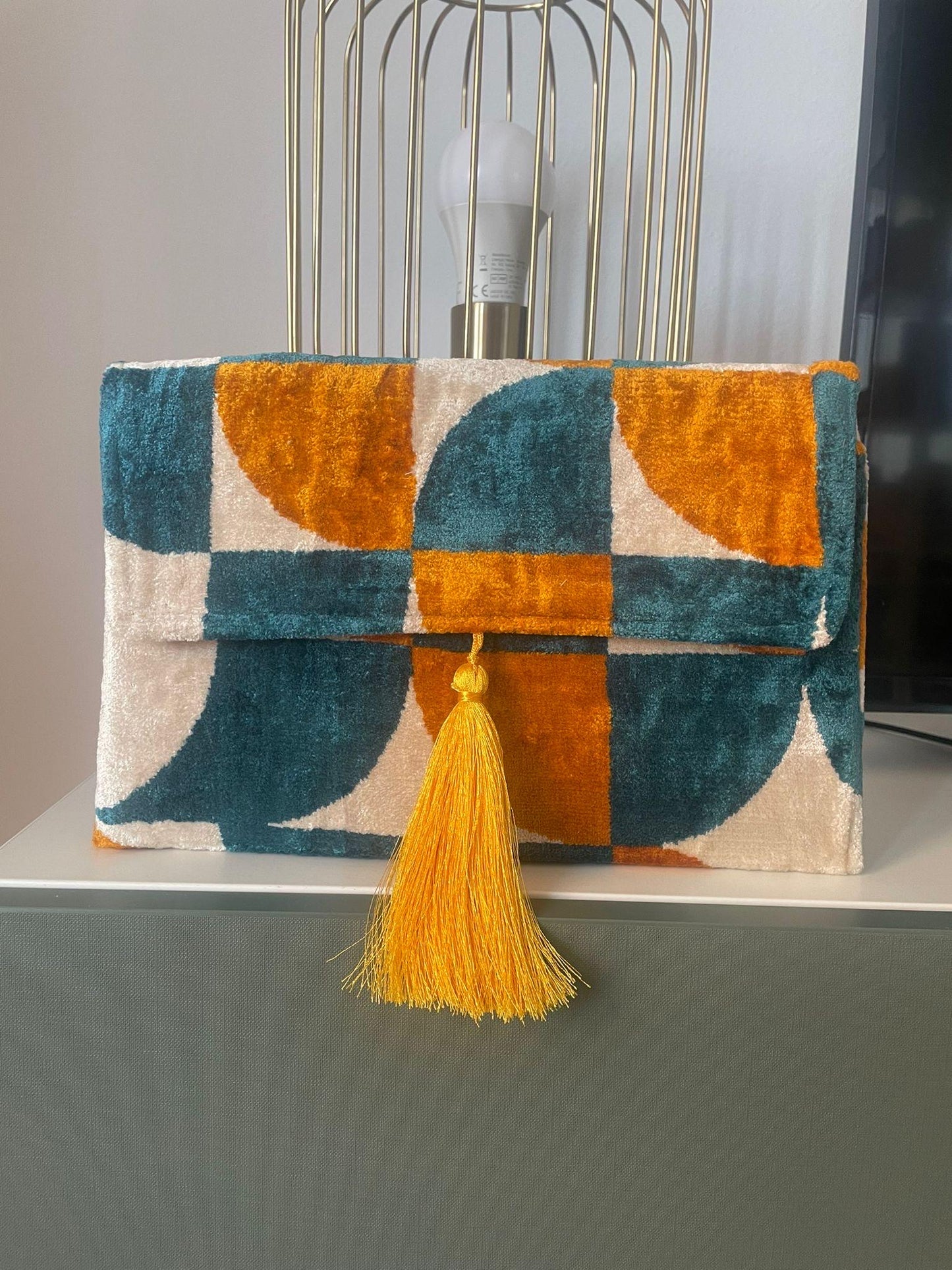 Borsa a mano in velluto Ikat, made in Uzbekistan