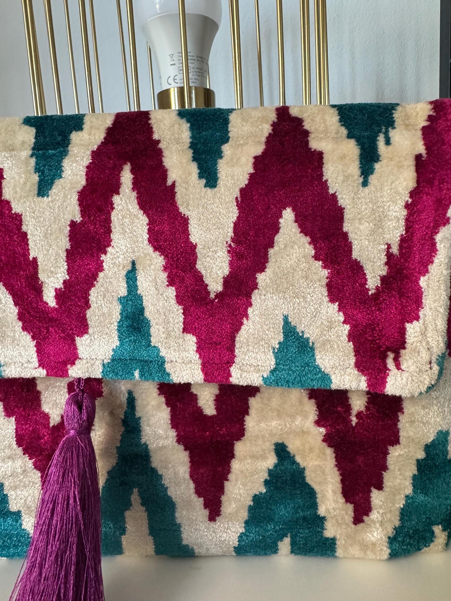 Borsa a mano in velluto Ikat, made in Uzbekistan