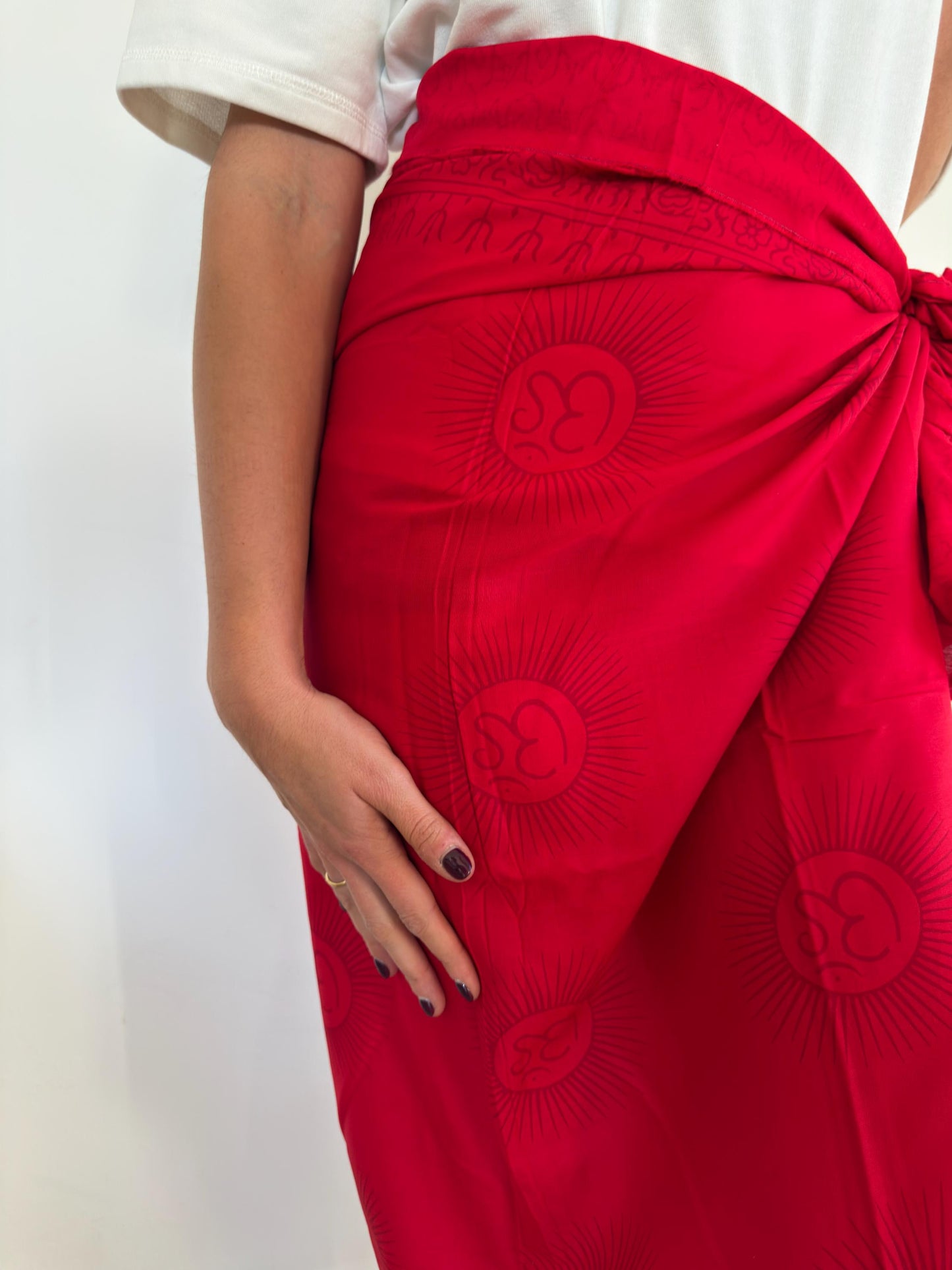 Pareo mare stampato a mano, fantasia Ibiza