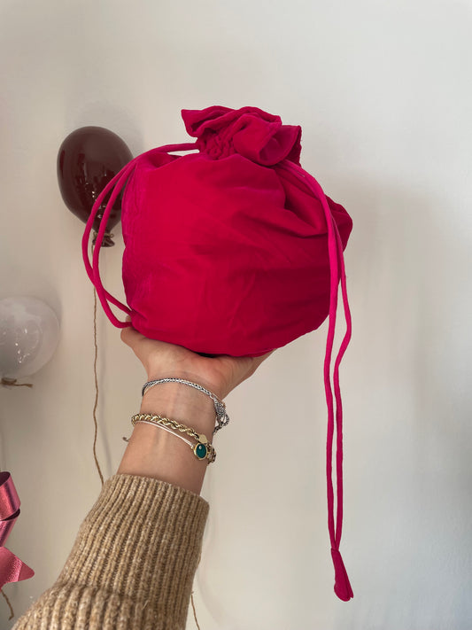 Beauty pochette in cotone a righe