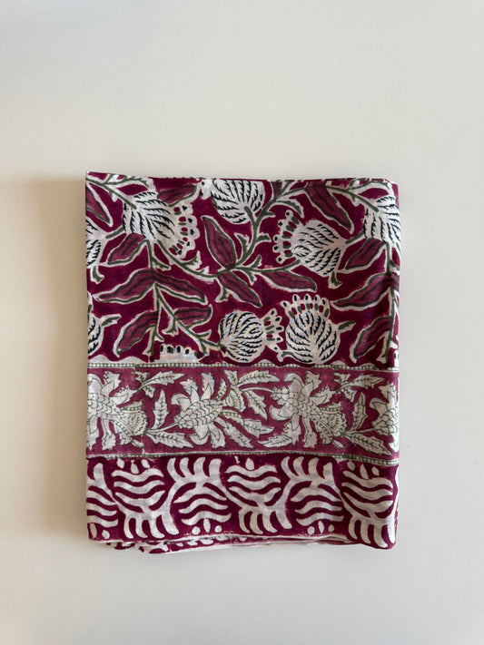 Pareo in mussola di cotone, tessuto stampato a mano. A21