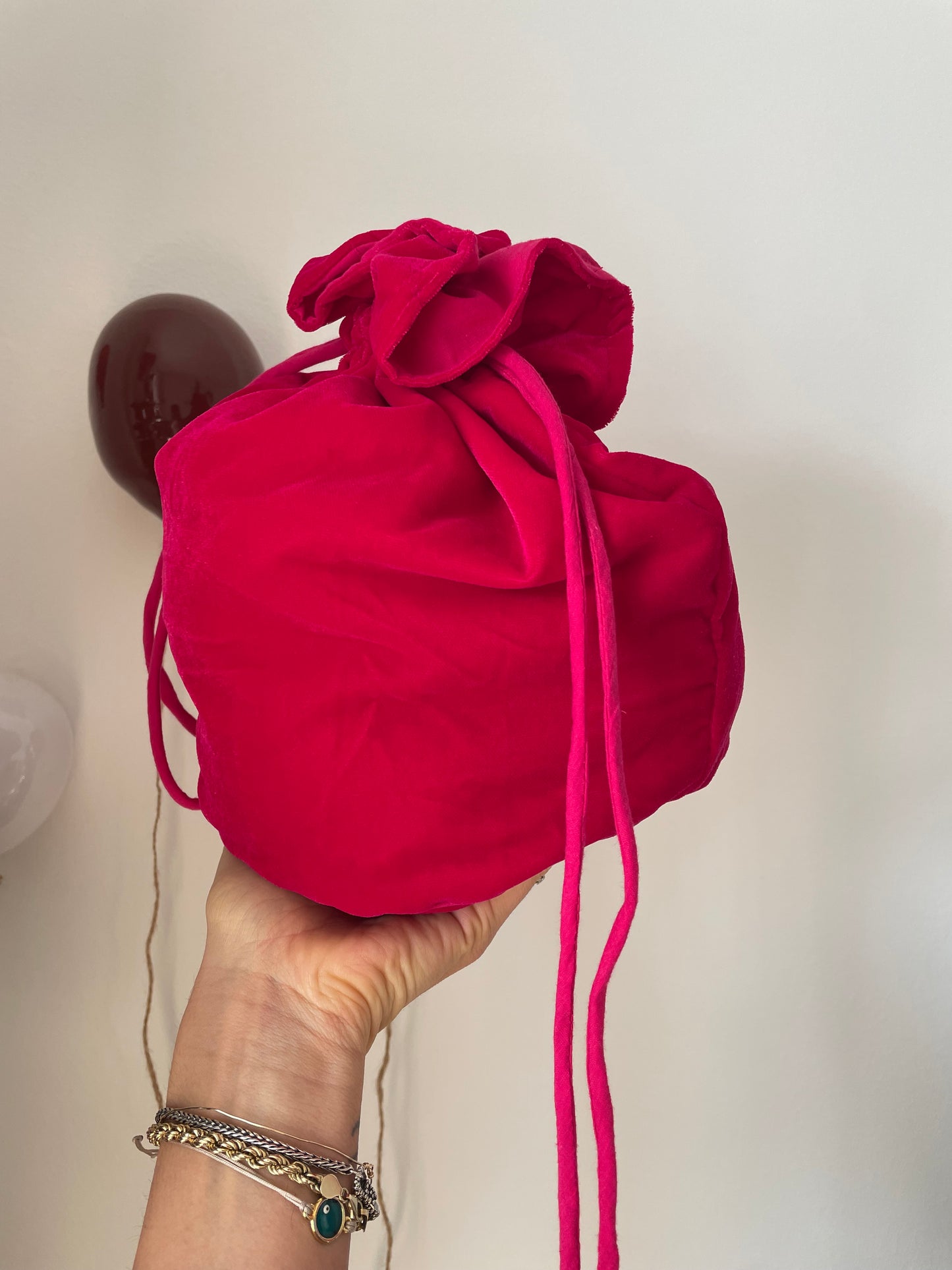 Beauty pochette in cotone a righe