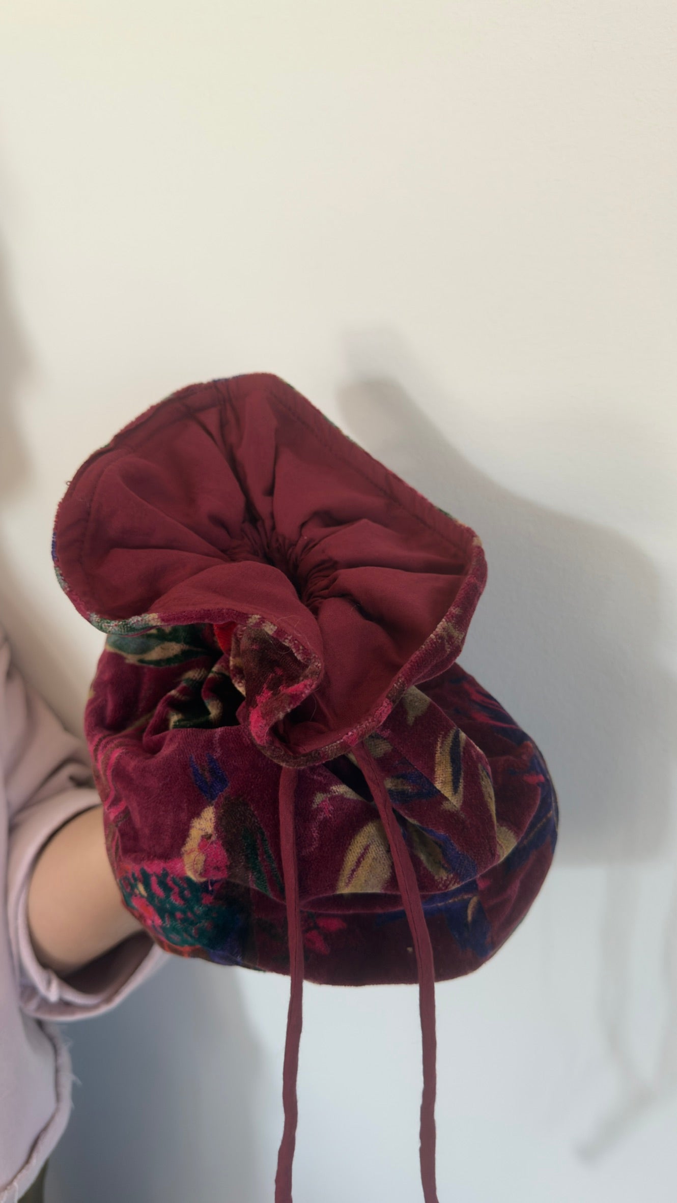 Beauty pochette in velluto fantasia floreale