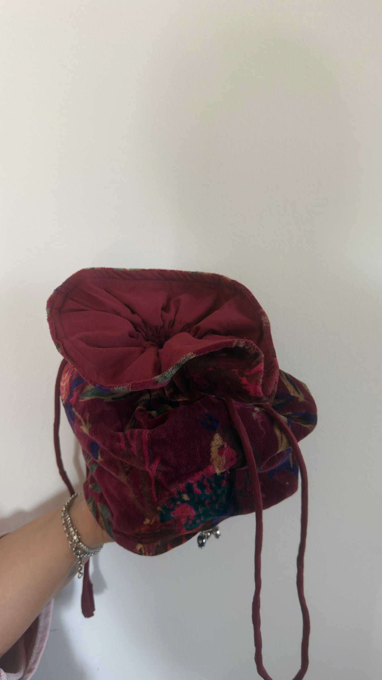Beauty pochette in velluto fantasia floreale