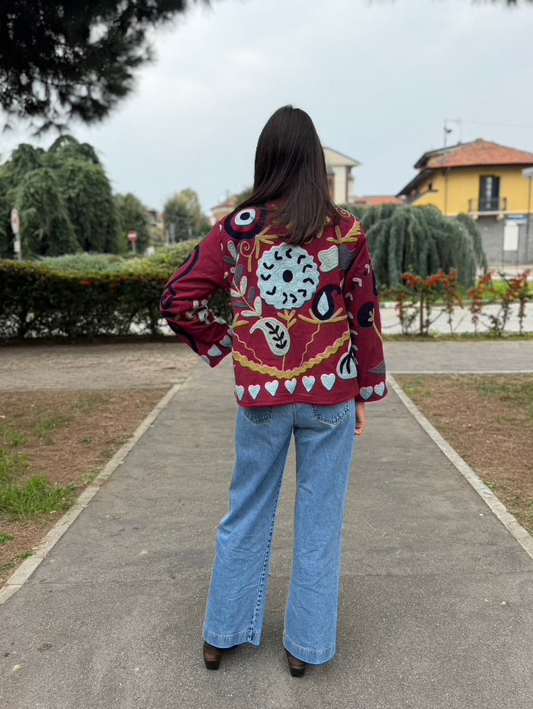 Giacca suzani ricamata a mano 