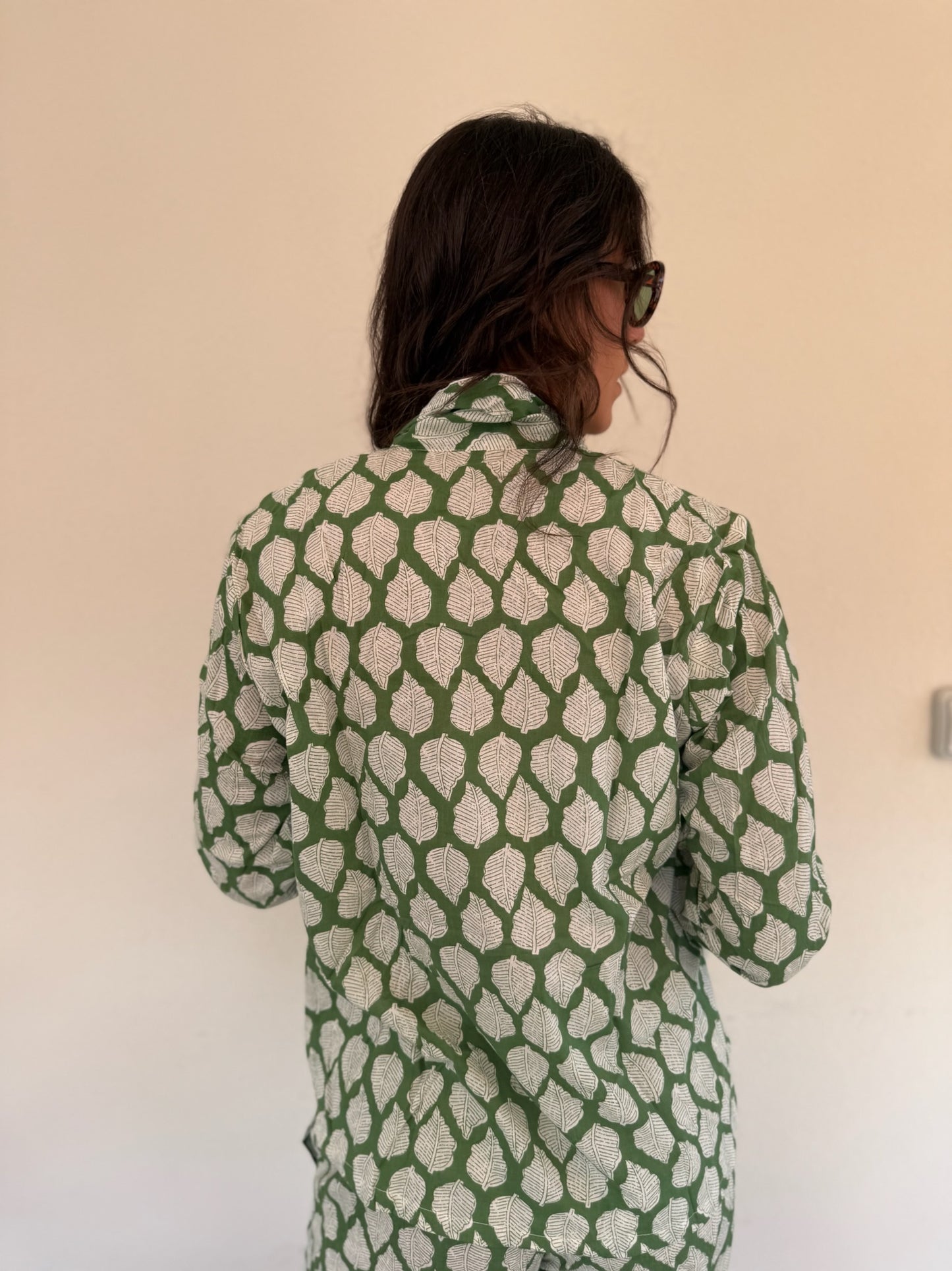 Pigiama 100% puro cotone organico fantasia floreale, made in Jaipur