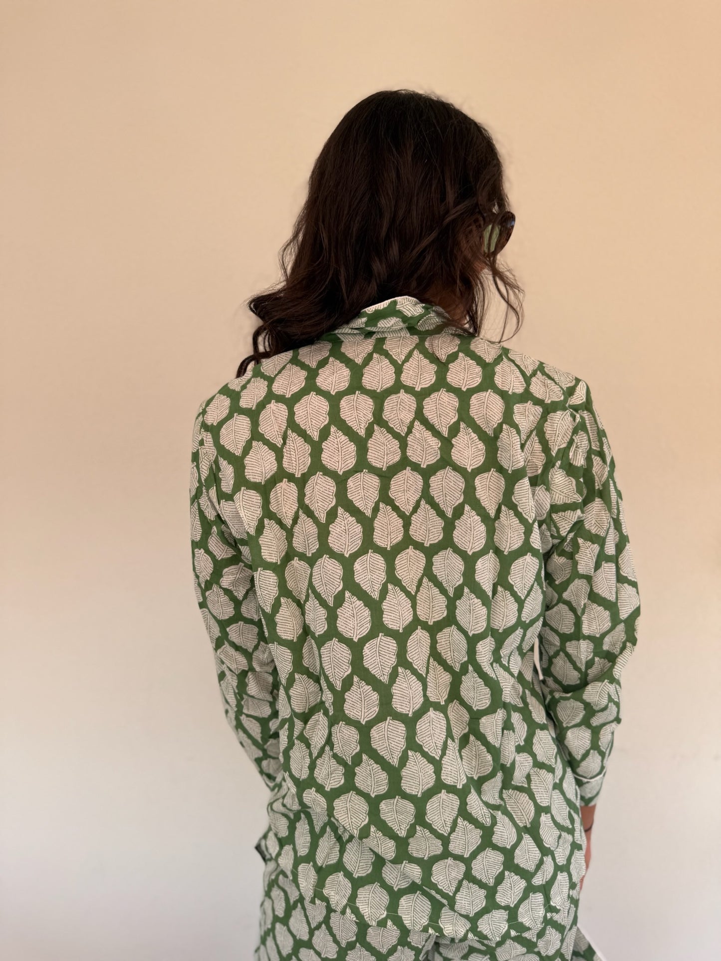 Pigiama 100% puro cotone organico fantasia floreale, made in Jaipur