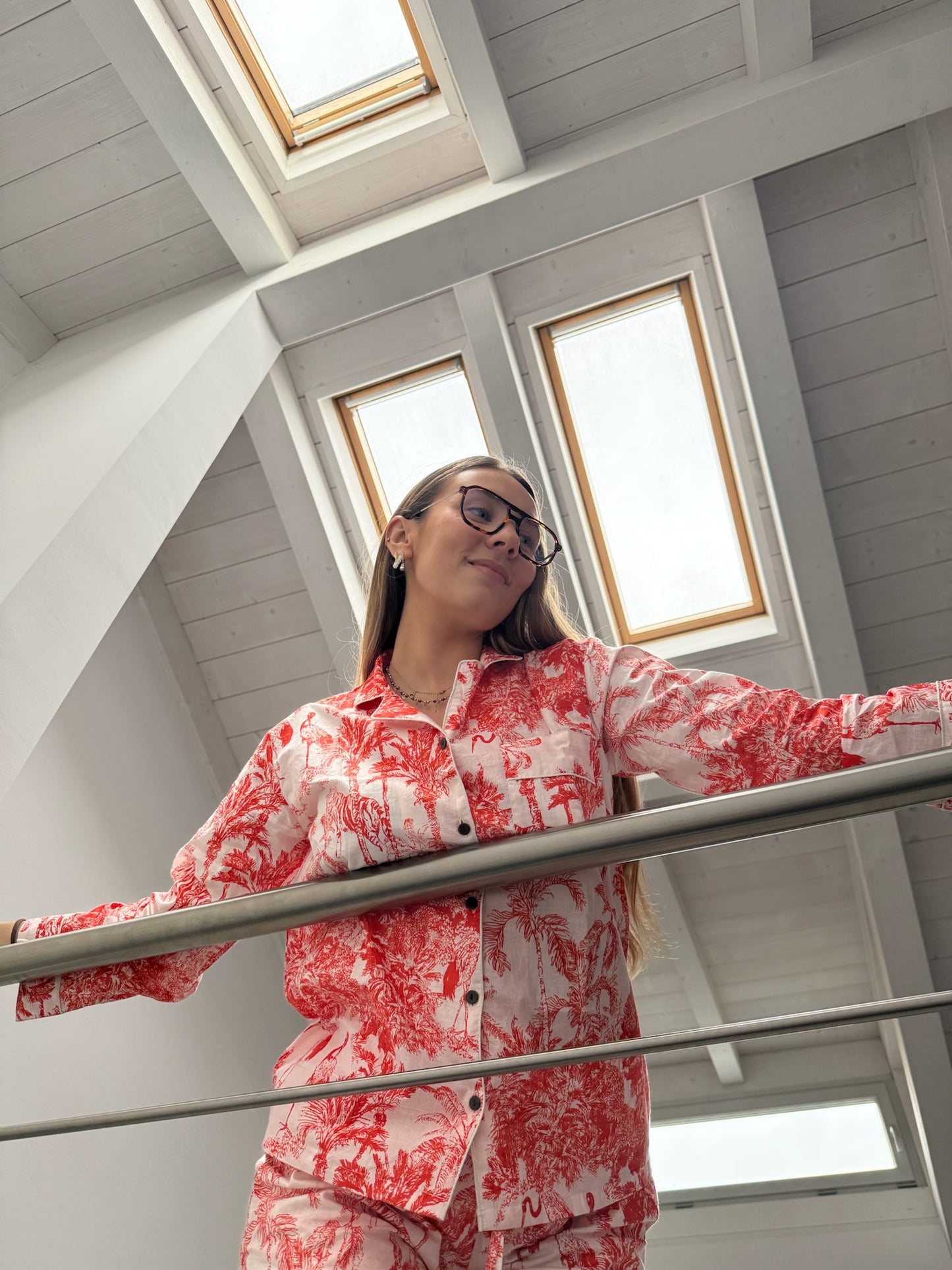 Pigiama 100% puro cotone organico fantasia floreale, made in Jaipur