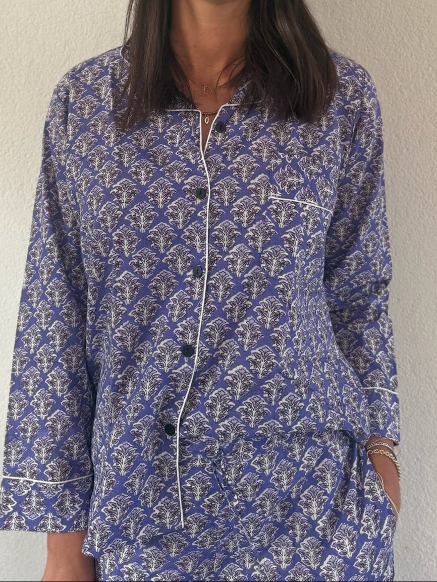 Pigiama 100% puro cotone organico fantasia floreale, made in Jaipur