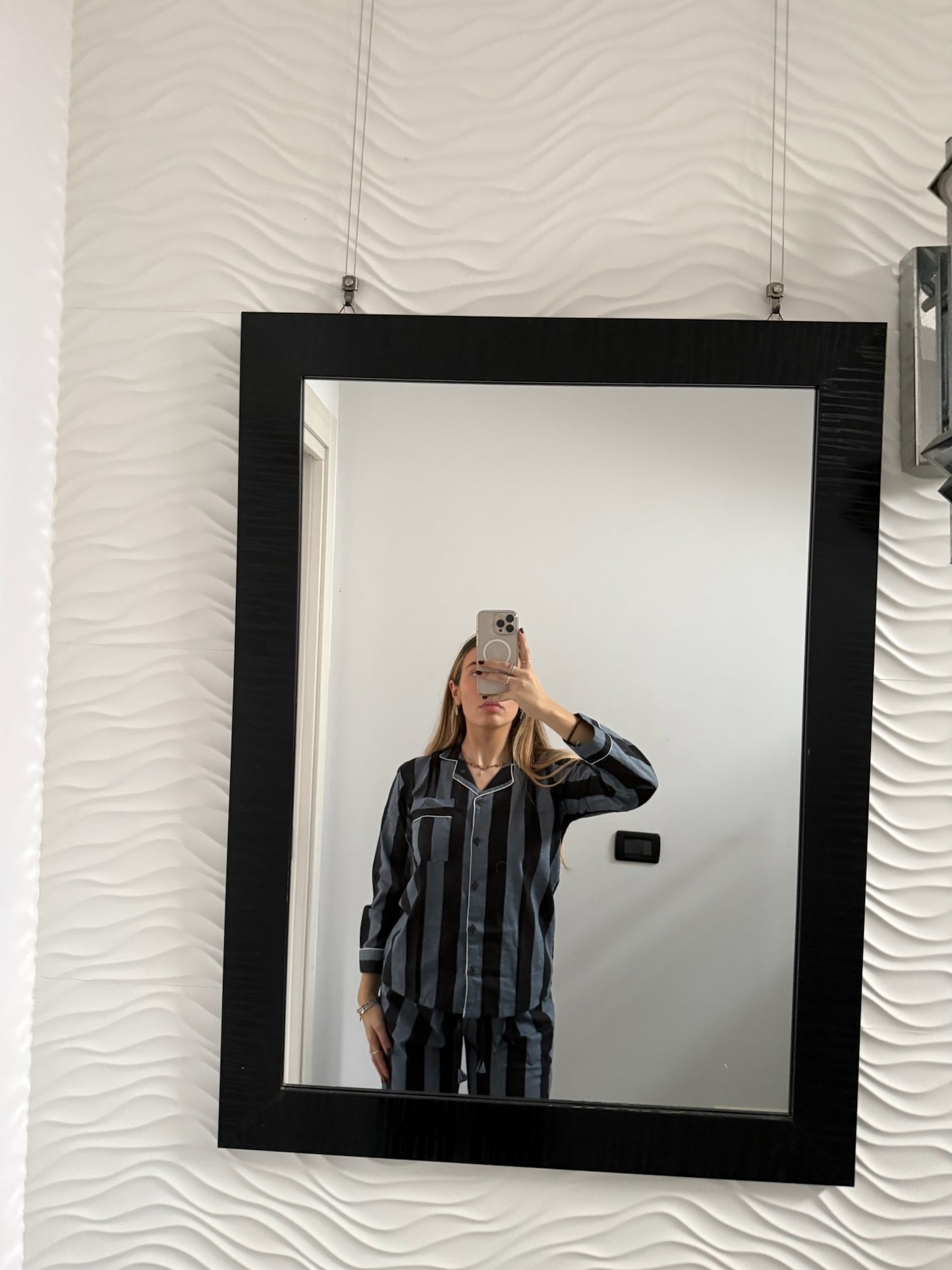 Pigiama 100% puro cotone organico a righe, made in Jaipur