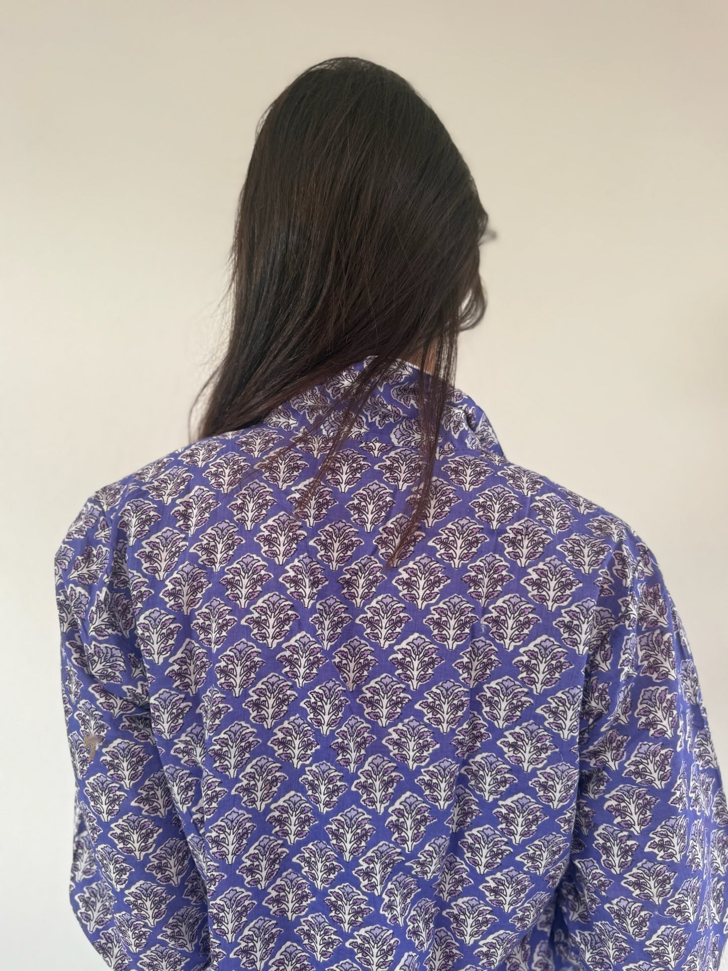 Pigiama 100% puro cotone organico fantasia floreale, made in Jaipur