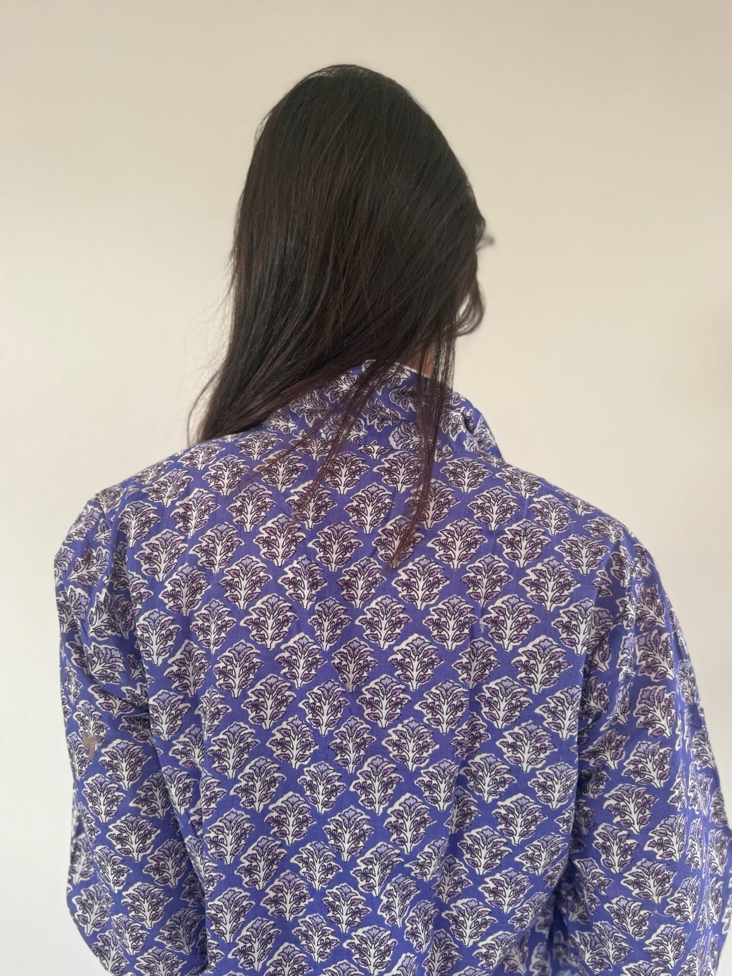 Pigiama 100% puro cotone organico fantasia floreale, made in Jaipur