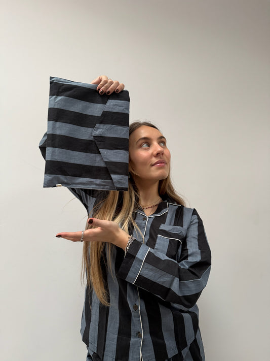 Pigiama 100% puro cotone organico a righe, made in Jaipur