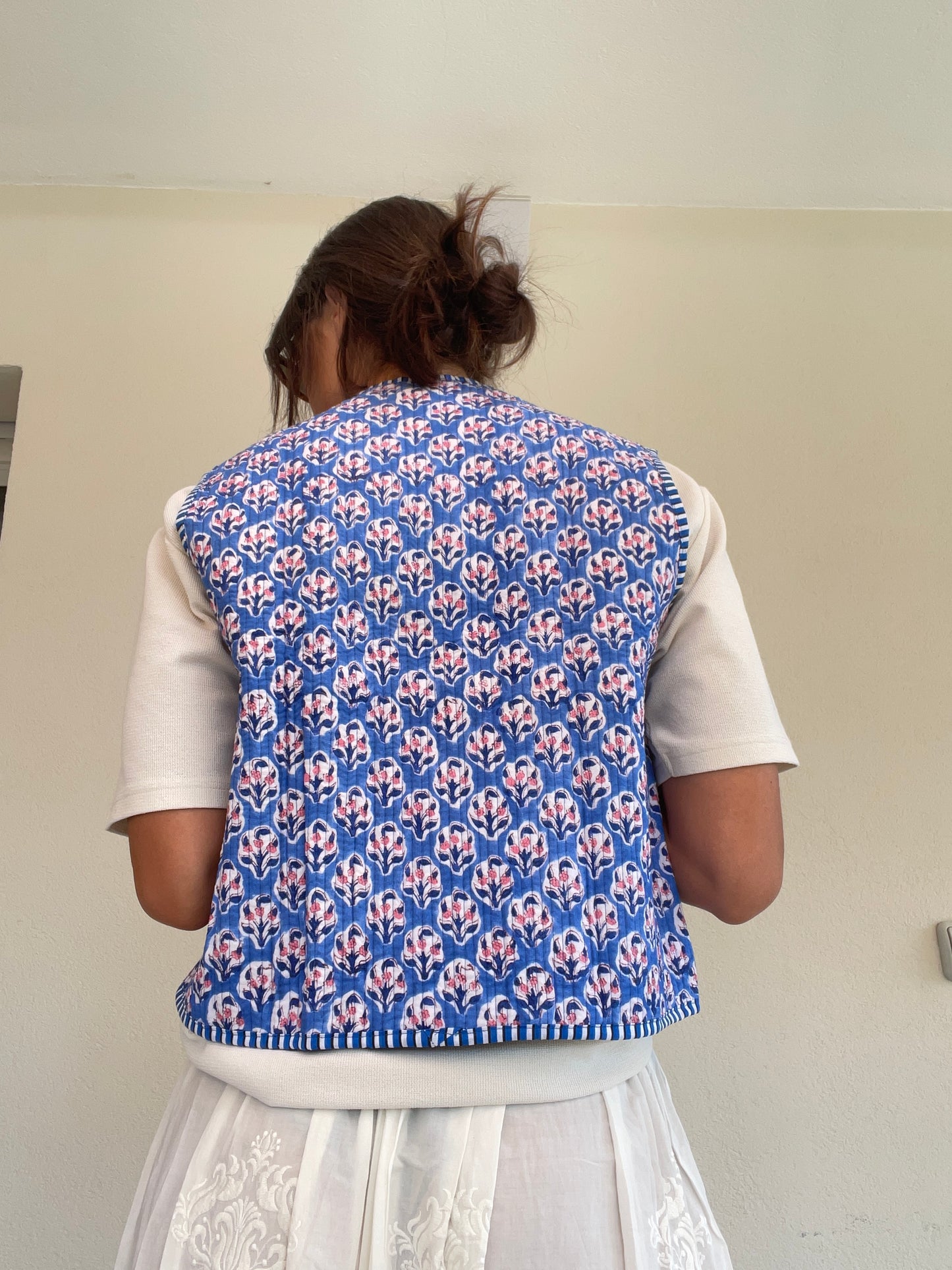 Gilet in cotone trapuntato, made in Jaipur