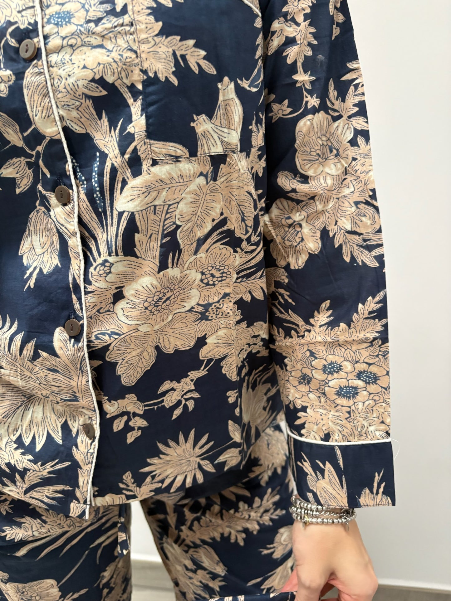 Pigiama 100% puro cotone fantasia floreale, made in Jaipur