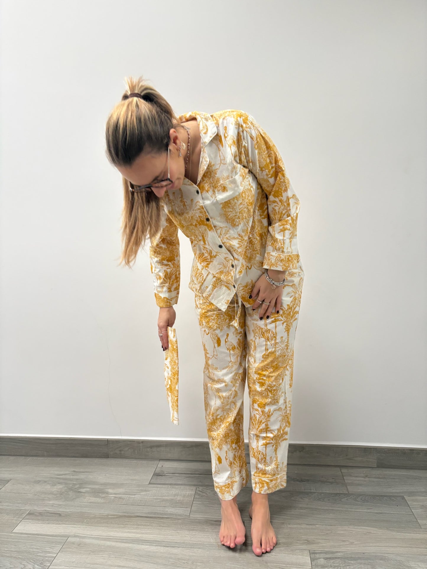 Pigiama 100% puro cotone fantasia floreale, made in Jaipur