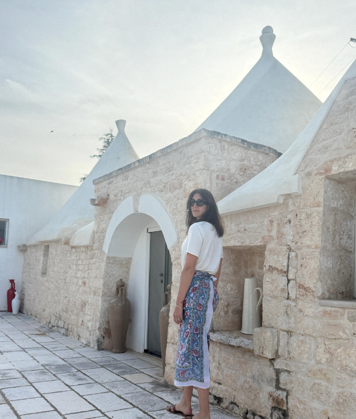 Pareo in mussola di cotone, tessuto stampato a mano. Fantasia floreale.A4