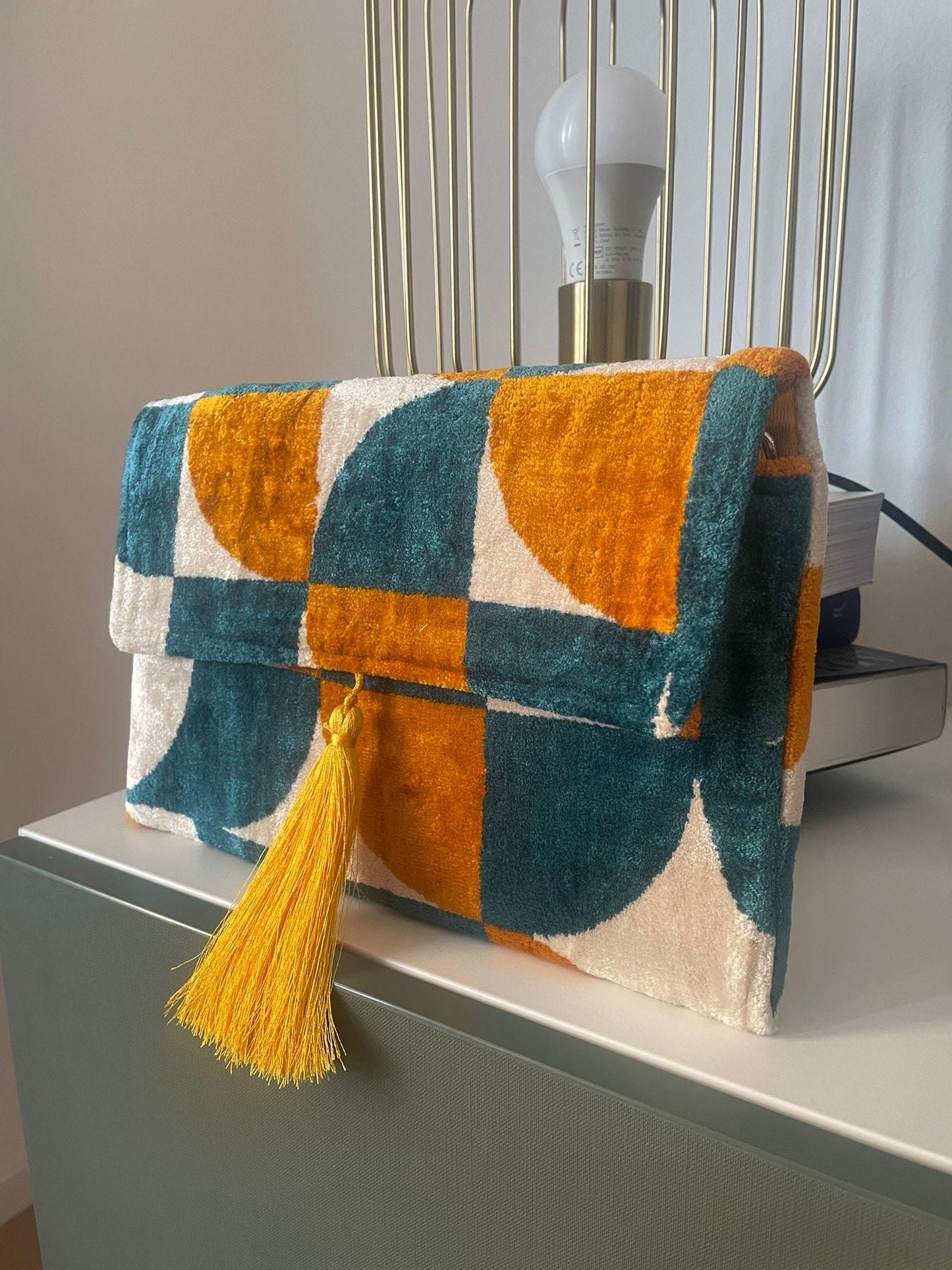 Borsa a mano in velluto Ikat, made in Uzbekistan