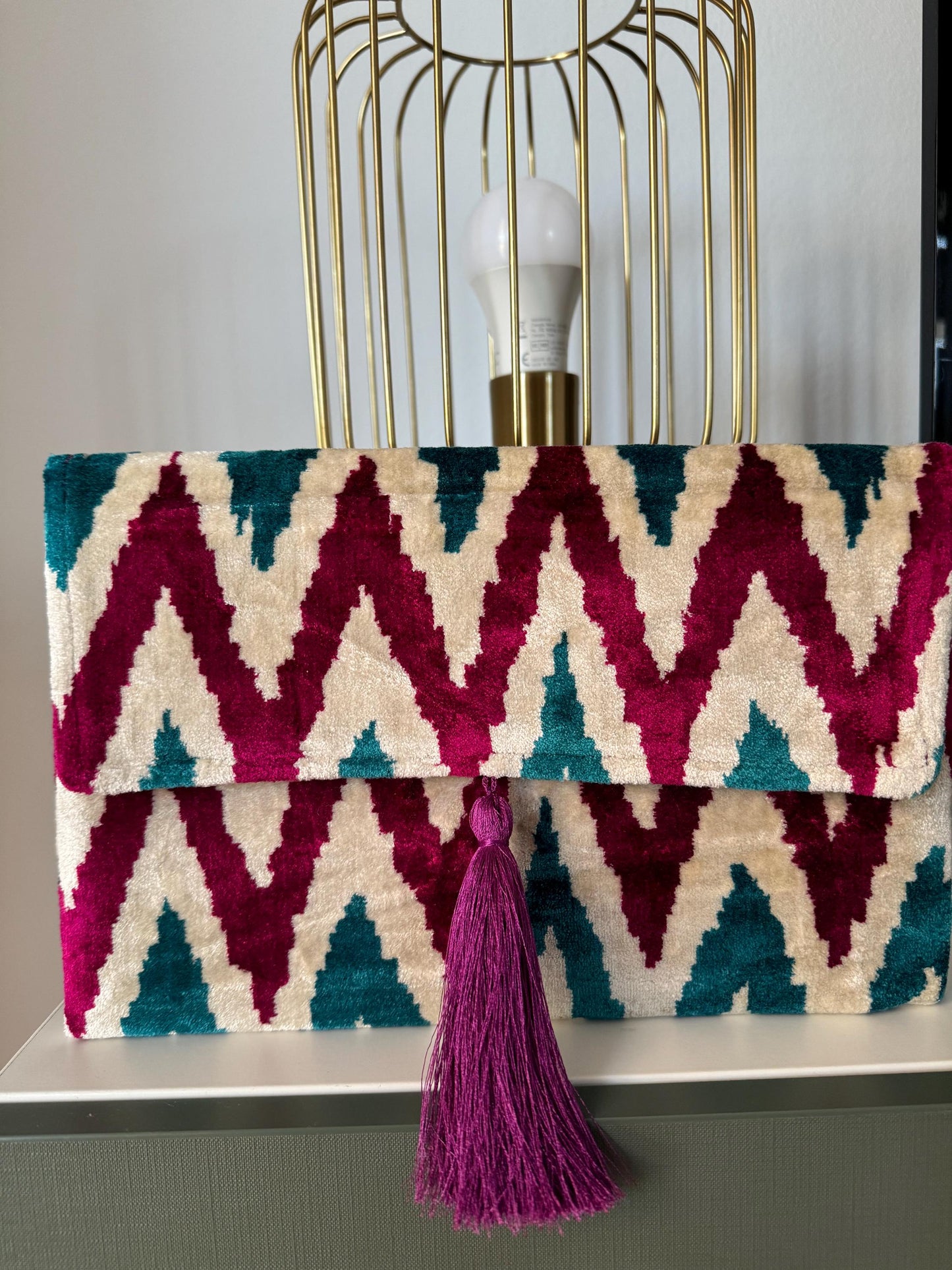 Borsa a mano in velluto Ikat, made in Uzbekistan